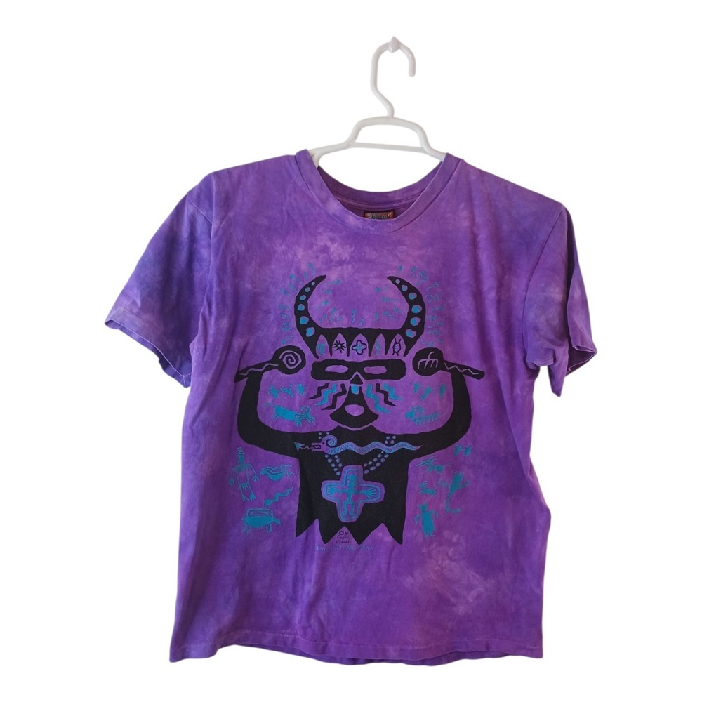Dagoli Canada Vintage Men's L Single Stitch Cotton Ancient Shamann Cave Art Tee